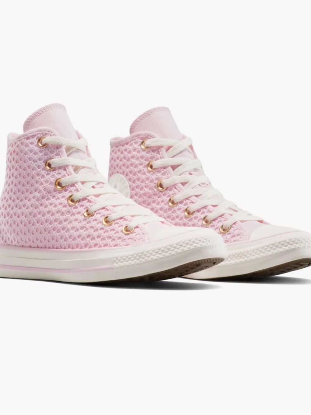 Converse High Top Sneaker - Light Pink with White Accents - Picture 3 of 12
